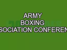 ARMY BOXING ASSOCIATION CONFERENCE