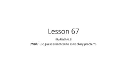 Lesson 67
