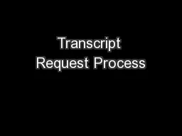 Transcript Request Process