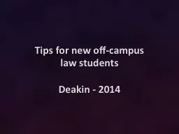 Tips for new off-campus