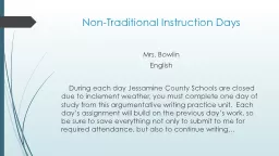 Non-Traditional Instruction Days