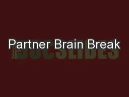Partner Brain Break