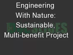 Engineering With Nature: Sustainable, Multi-benefit Project