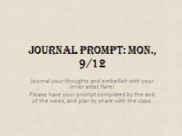 Journal Prompt: Mon., 9/12