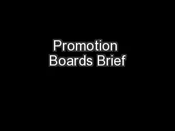 Promotion Boards Brief