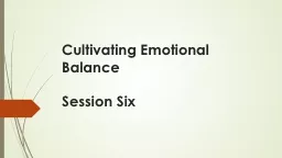 Cultivating Emotional Balance