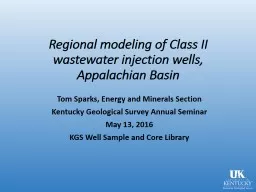 Regional modeling of Class II wastewater injection wells, A