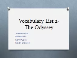 Vocabulary List 2- The Odyssey