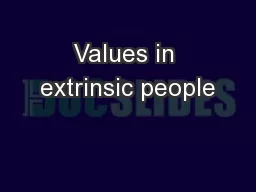 Values in extrinsic people