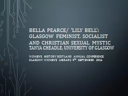Bella Pearce/ ‘Lily Bell’: Glasgow feminist, socialist