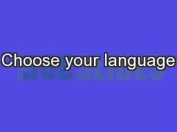 Choose your language