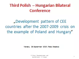 Third Polish – Hungarian Bilateral Conference