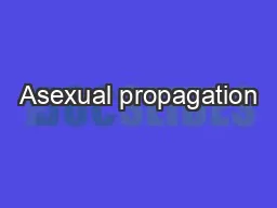 Asexual propagation