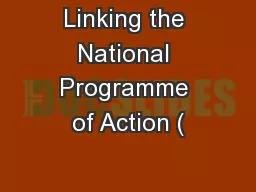 Linking the National Programme of Action (