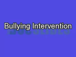 Bullying Intervention