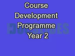 Course Development Programme Year 2