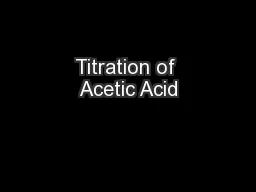 Titration of Acetic Acid