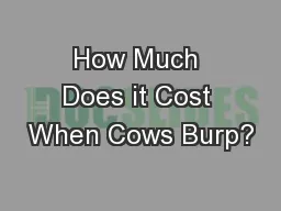 How Much Does it Cost When Cows Burp?