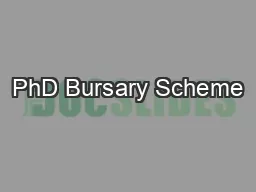 PhD Bursary Scheme