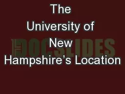 The University of New Hampshire’s Location