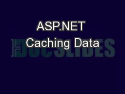 ASP.NET Caching Data