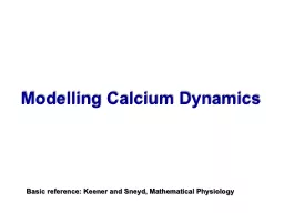 Modelling Calcium Dynamics