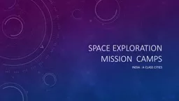 Space Exploration Mission  Camps