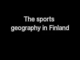 The sports geography in Finland