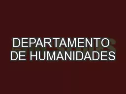 DEPARTAMENTO DE HUMANIDADES