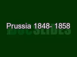 Prussia 1848- 1858