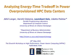 Analyzing Energy-Time Tradeoff in Power Overprovisioned HPC