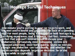 Hostage Survival Techniques