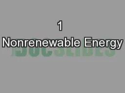 1 Nonrenewable Energy