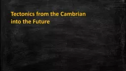 Tectonics from the Cambrian into the Future