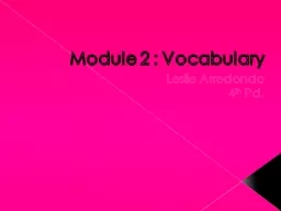 Module 2 : Vocabulary