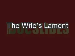 The Wife’s Lament
