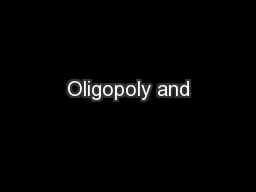 Oligopoly and