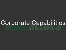 Corporate Capabilities