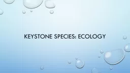 Keystone species: Ecology