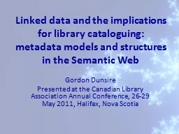 Linked data and the implications for library cataloguing: m