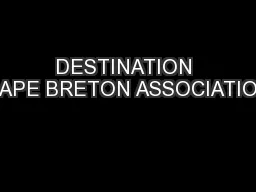 DESTINATION CAPE BRETON ASSOCIATION