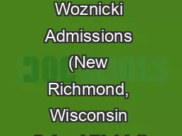Thomas Woznicki Admissions (New Richmond, Wisconsin School District)