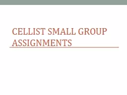 Cellist Small Group Assignments