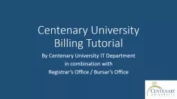 Centenary University Billing Tutorial