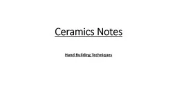 Ceramics Notes