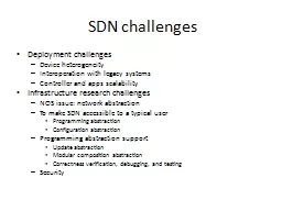 SDN challenges