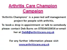 Arthritis Care Champion Campaign