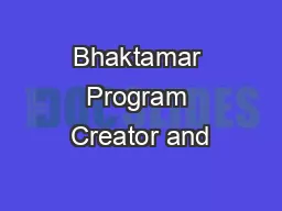 Bhaktamar Program Creator and