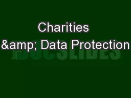 Charities & Data Protection