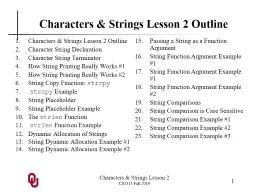 Characters & Strings Lesson 2